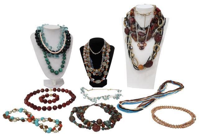 Appraisal: lot Collection of stone and other beaded jewelry highlights include