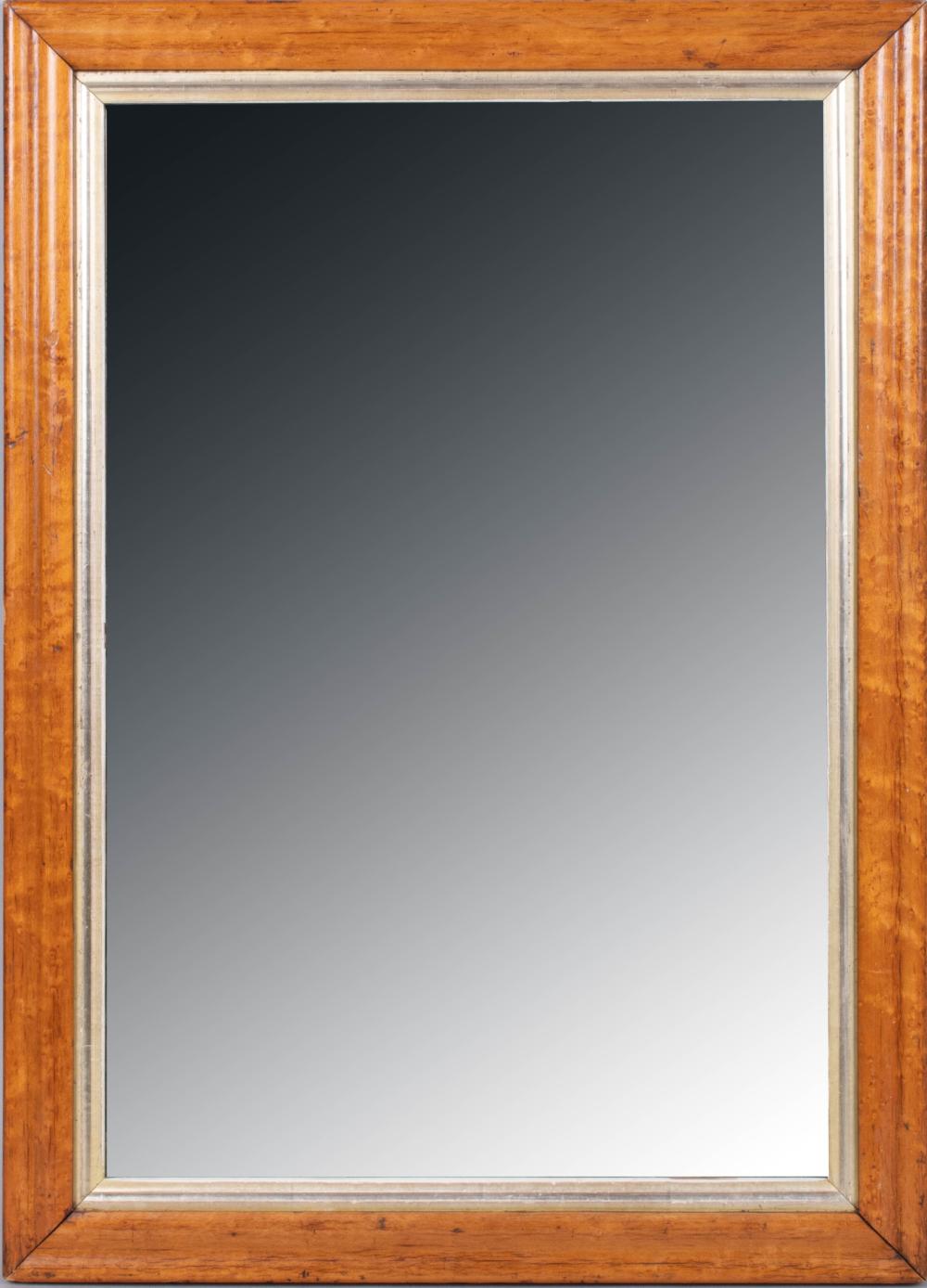 Appraisal: VICTORIAN PARCEL-SILVERED BIRDSEYE MAPLE MIRROR the rectangular plate in a