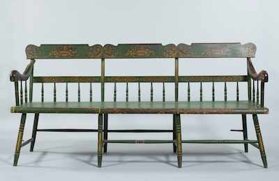 Appraisal: A Painted Finish Deacons Bench Apprx L x D x