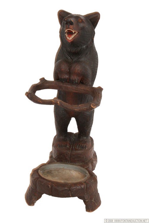 Appraisal: FINE CARVED B F BEAR UMBRELLA STAND W CANE W