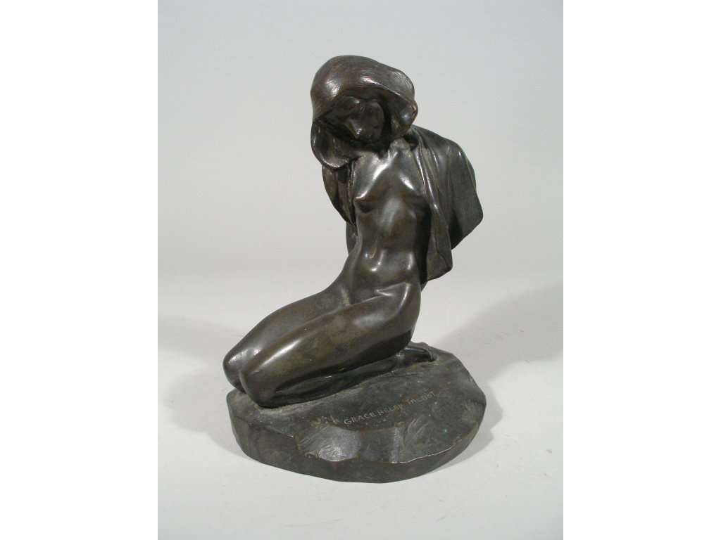 Appraisal: Grace Talbot MA b Bronze Sculpture of a nude female