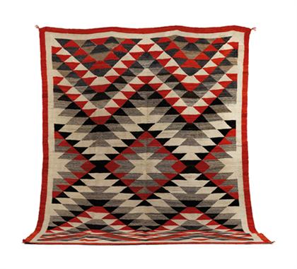 Appraisal: Navajo transitional eye dazzler rug circA X in - scattered