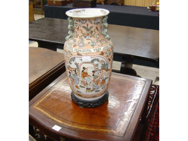 Appraisal: PR ORIENTAL VASES W STANDS