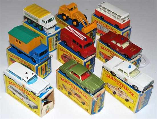 Appraisal: NINE MATCHBOX - SERIES MODELS INCLUDING B CADILLAC AMBULANCE D