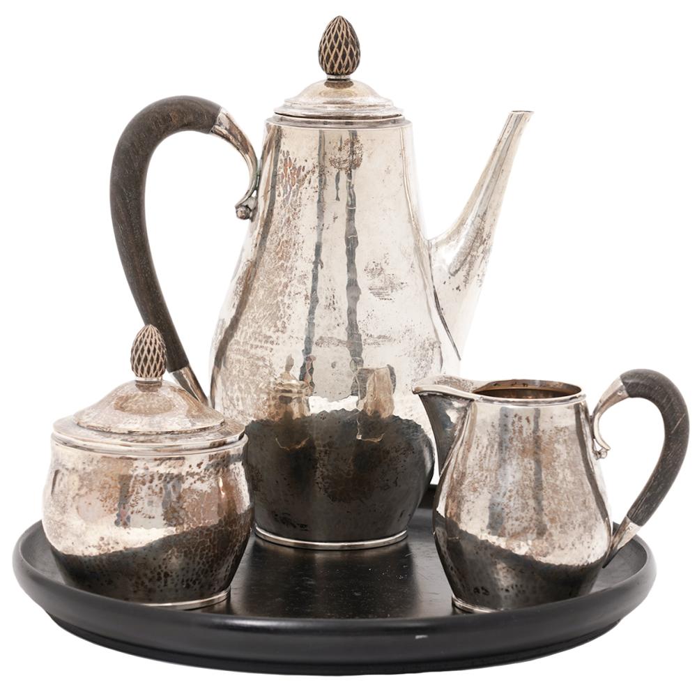 Appraisal: GEORG JENSEN USA STERLING PC TEA SETGeorg Jensen USA sterling