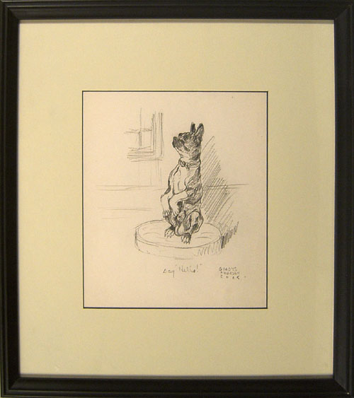 Appraisal: Gladys Emerson Cook pencil dog sketch signed lower right x