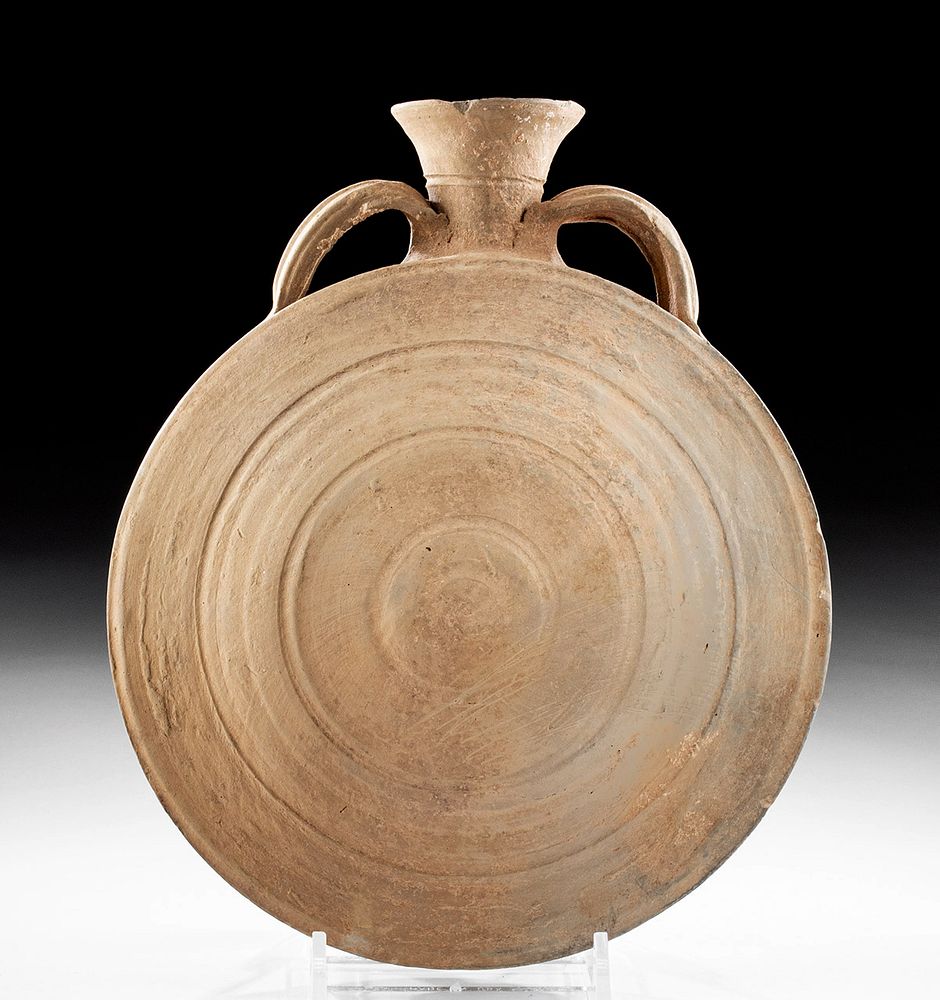 Appraisal: Roman Pottery Canteen - Target Bullseye Design Roman Empire ca