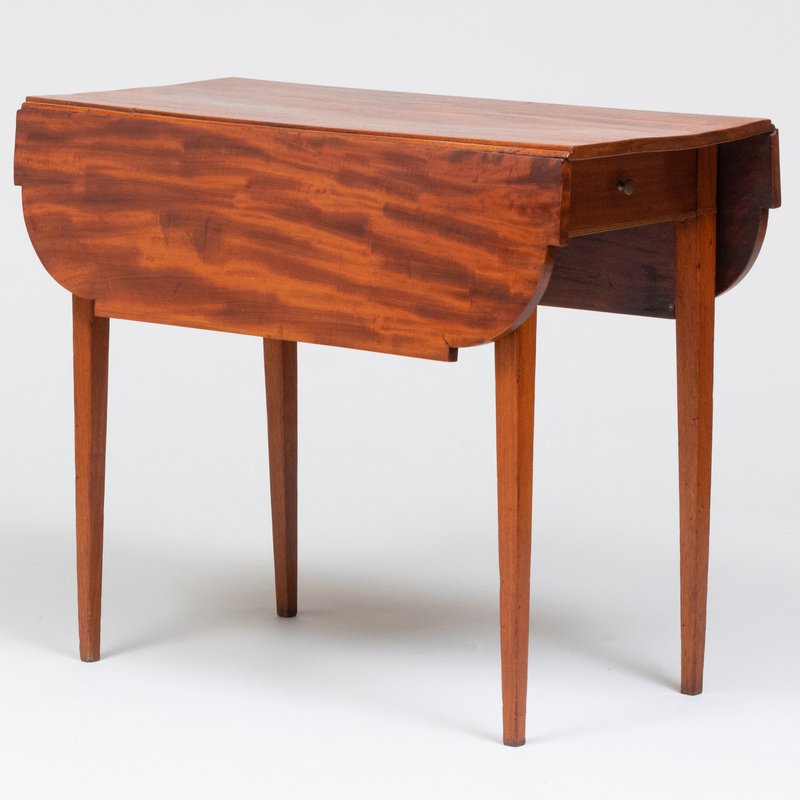 Appraisal: Federal Inlaid Mahogany Pembroke Table x x in closed x