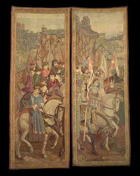 Appraisal: A group of two historical tapestry panels last quarter th