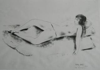 Appraisal: Konrad Cramer lithograph Konrad Cramer American - - ''Reclining Nude''-