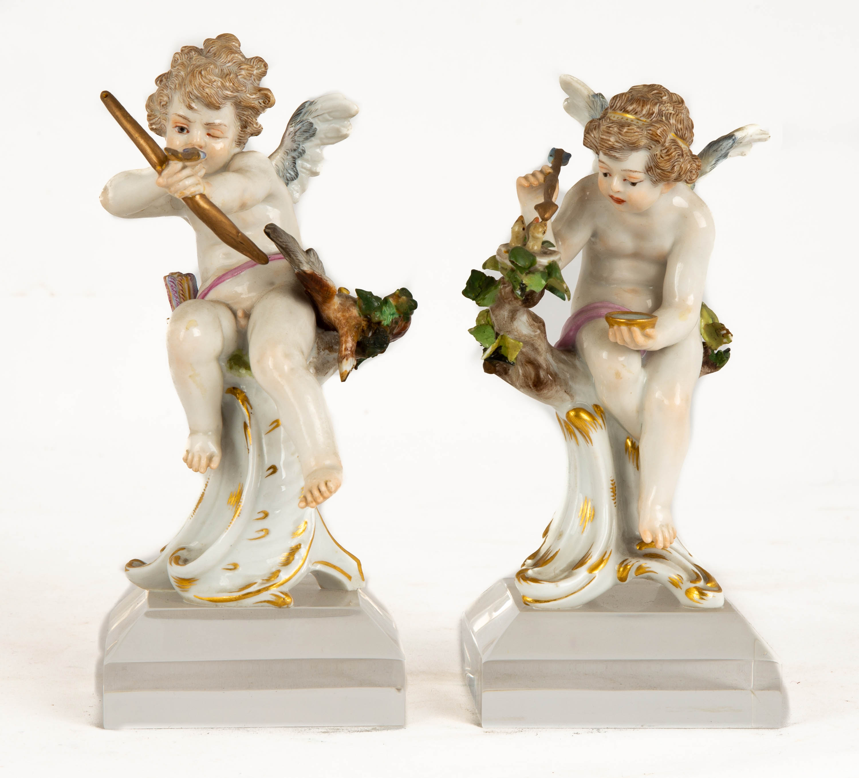 Appraisal: MEISSEN CHERUBS blue crossed swords