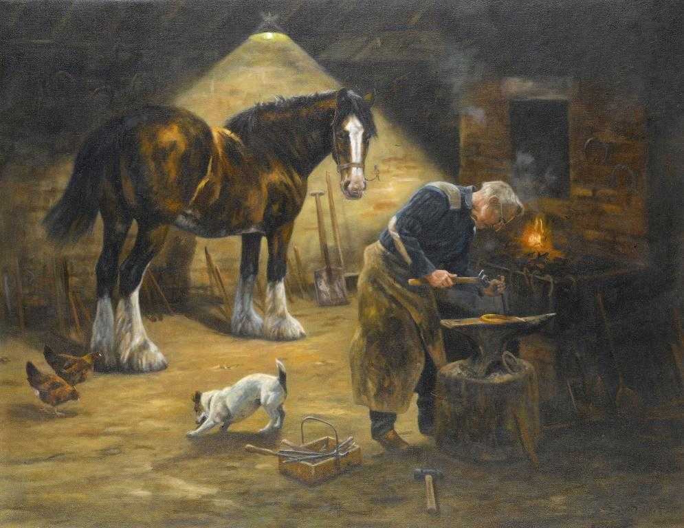 Appraisal: JOHN TRICKETT - THE BLACKSMITH signed x cm