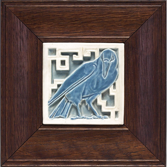 Appraisal: Rookwood trivet rook in blue with white lattice framed sq