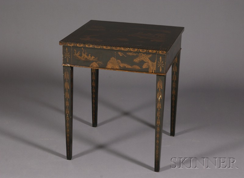 Appraisal: Chinoiserie Decorated Occasional Table th century with rectangular top plain