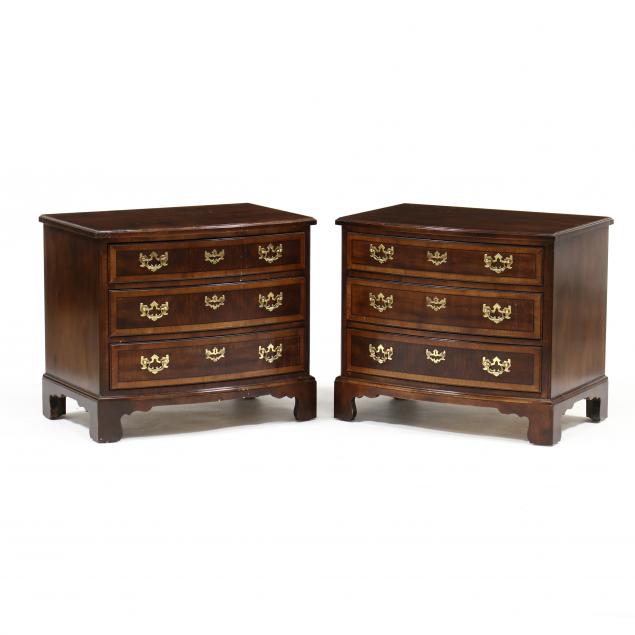 Appraisal: HENREDON ASTON COURT PAIR OF BOW-FRONT BEDSIDE CHESTS Late th