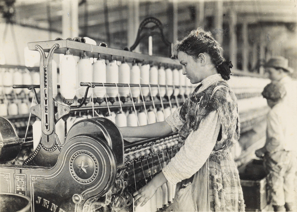 Appraisal: LEWIS W HINE - Adolescent Spinner Silver contact print the