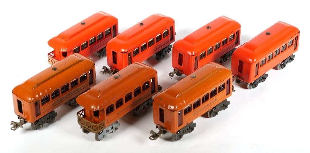 Appraisal: LIONEL PREWAR TRAIN CARS Seven prewar train cars including five