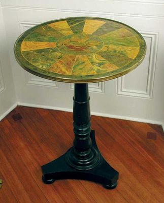 Appraisal: An early th century faux marble topped occasional table centred