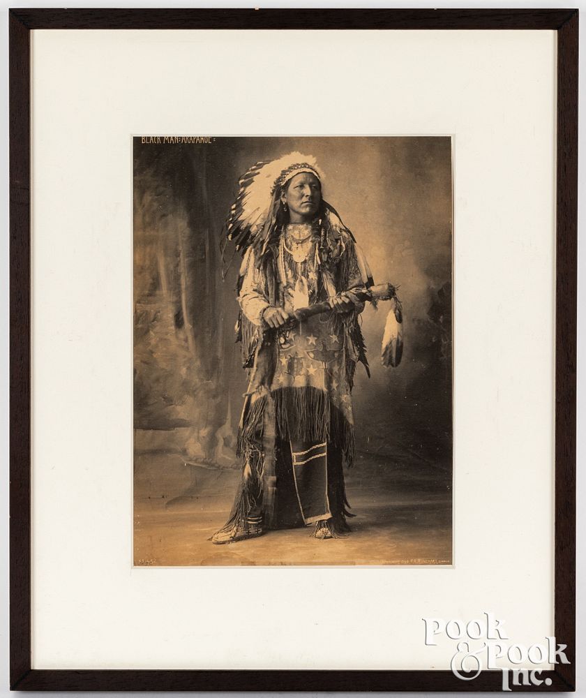 Appraisal: Native American Indian photo by Frank Rinehart Large Native American