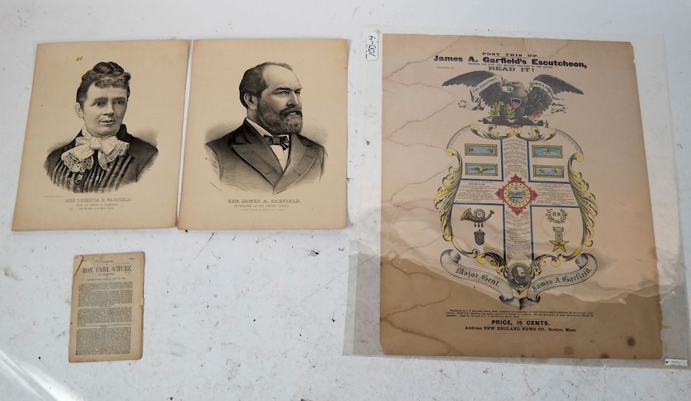 Appraisal: James A Garfield Campaign Broadside Other Broadside headed Post This