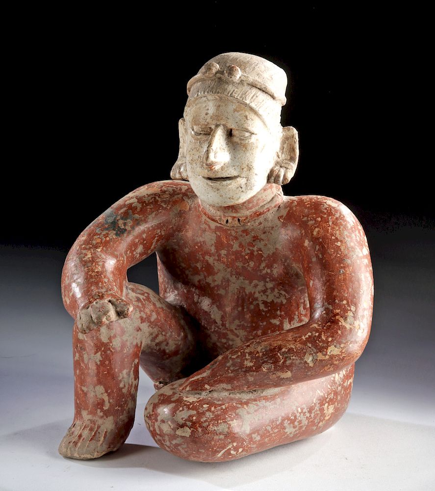 Appraisal: Fine Jalisco Ameca Pottery Male Seated Figure Pre-Columbian west Mexico