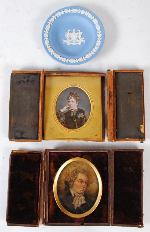 Appraisal: NINETEENTH CENTURY OVAL HEAD AND SHOULDER PORTRAIT MINIATURE OF A