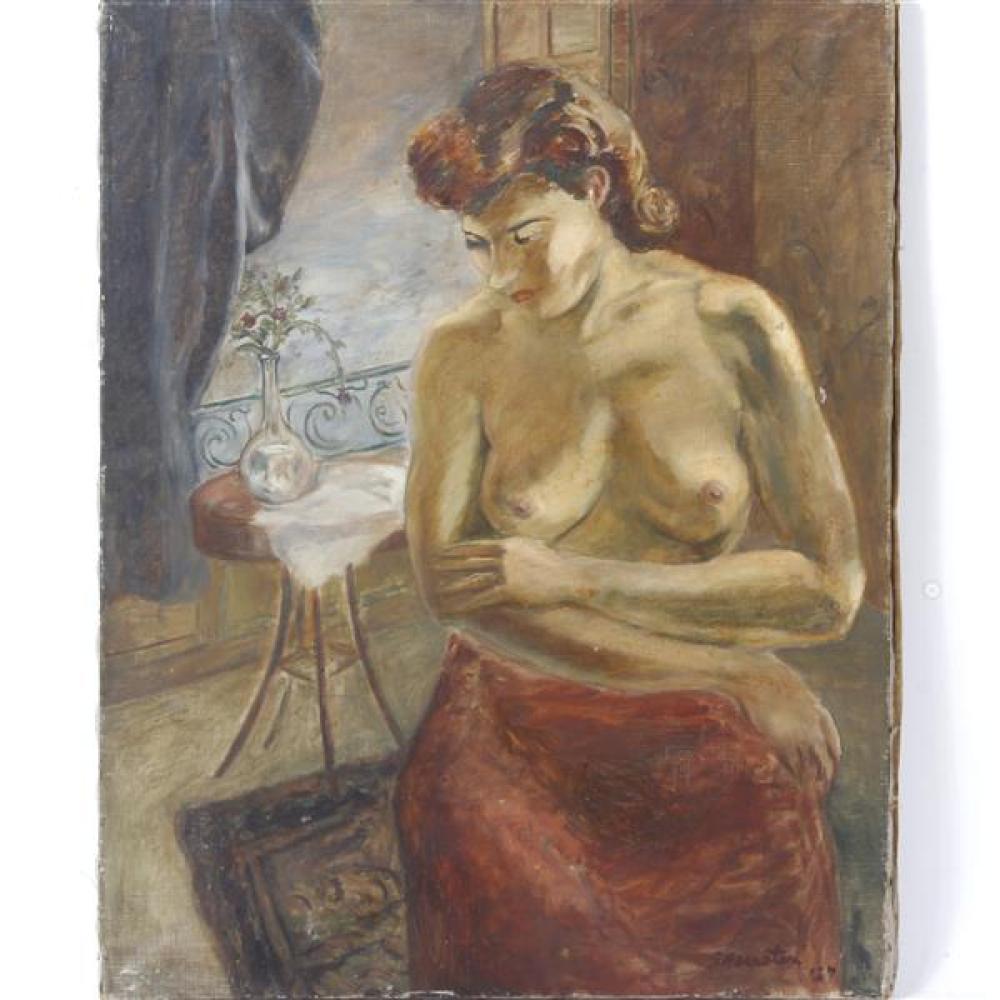 Appraisal: GERALD BERNSTEIN AMERICAN - NUDE MODEL OIL ON CANVAS H