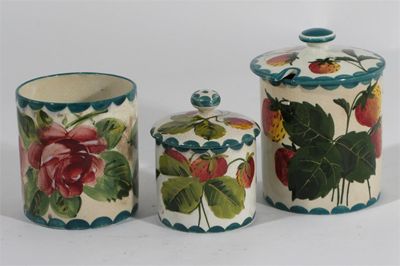 Appraisal: Wild Strawberry' a Wemyss Pottery preserve pot and cover painted