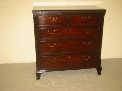 Appraisal: A MAHOGANY CHEST of two short over three long drawers