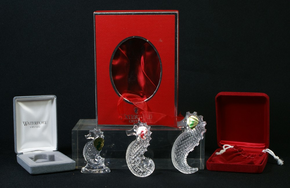 Appraisal: Waterford Crystal seahorses all in original boxes largest