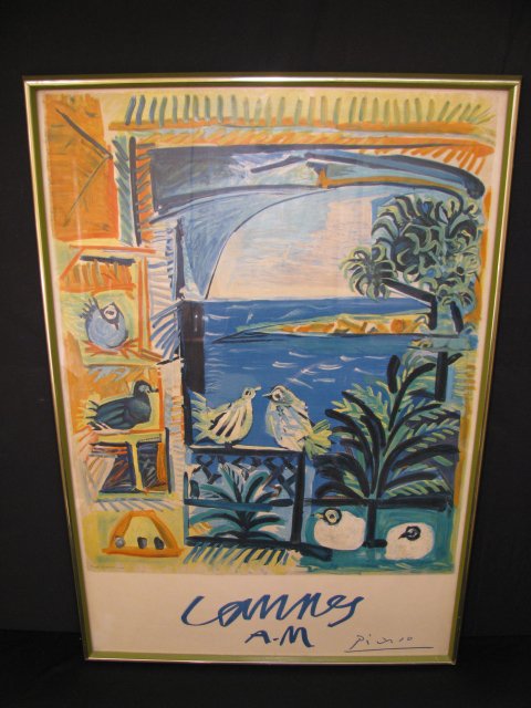 Appraisal: Framed and under glass lithograph poster Pablo Picasso Cannes A