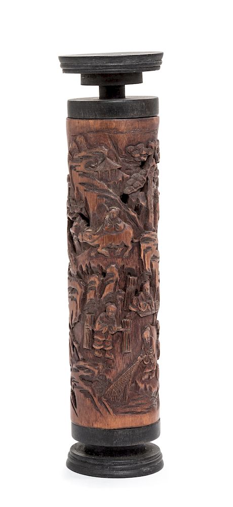 Appraisal: A Chinese Carved Bamboo Parfumier Height in cm A Chinese