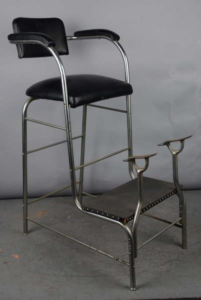 Appraisal: Vintage Paidar Shoe Shine Stand Chrome with black leather upholstery