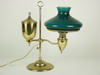 Appraisal: STUDENT LAMP - Large polished brass electrified studen lamp with