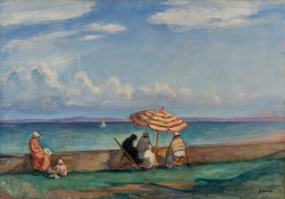 Appraisal: HENRI LEBASQUE - Le Parasol a la Terrasse de Morgat