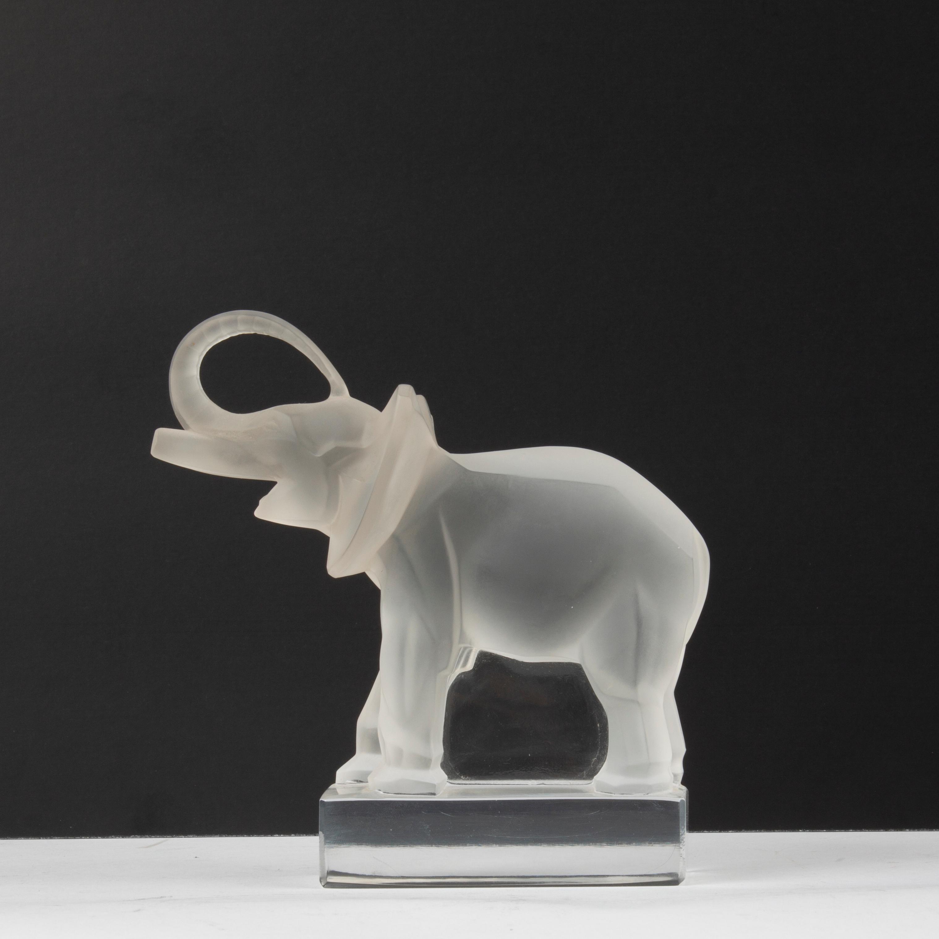 Appraisal: LALIQUE FRANCE FROSTED GLASS ELEPHANT A Lalique molded and frosted