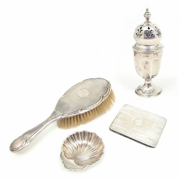 Appraisal: A group of silver and plated items Comprising English silver