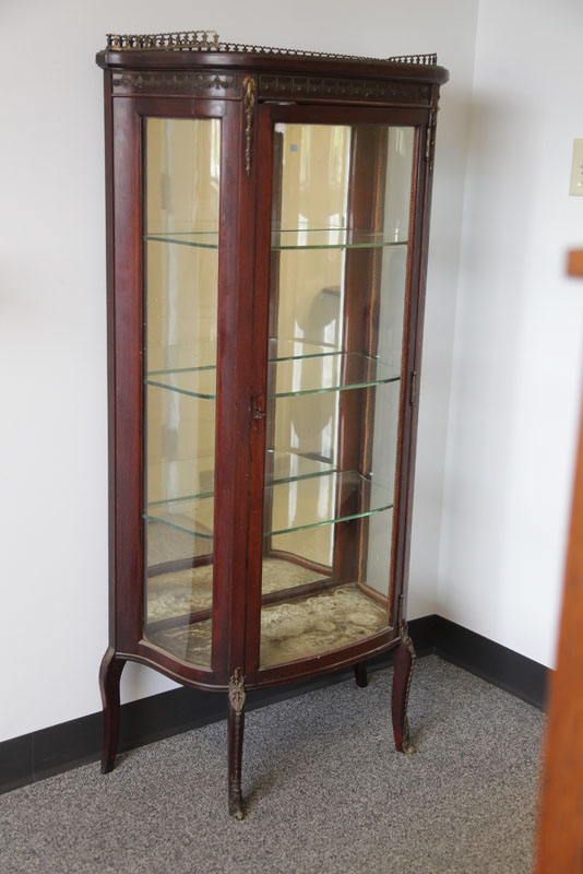 Appraisal: CURIO CABINET French style with glazed door and side panels