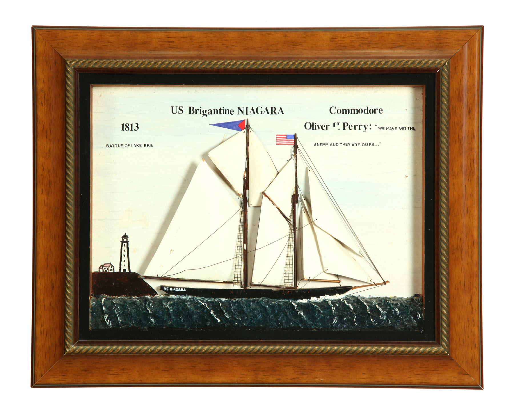 Appraisal: DIORAMA OF THE BRIGANTINE NIAGARA American st half- th century