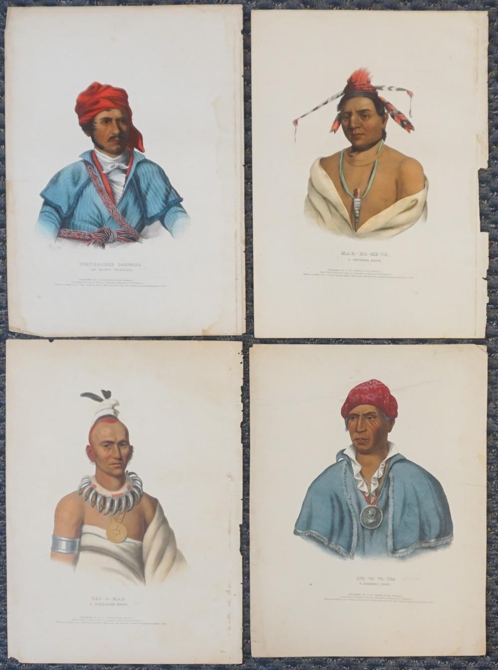 Appraisal: F W GREENOUGH PUBL FOUR HAND-COLORED LITHOGRAPHS OF NATIVE AMERICANS