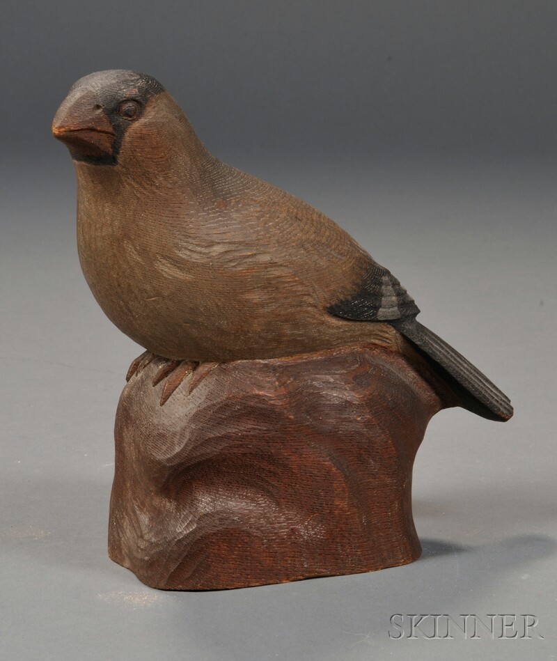 Appraisal: Carved and Painted Grosbeak Figure America late th early th