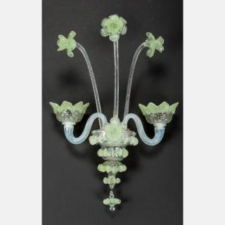 Appraisal: A Venetian Glass Flower Form Wall Sconce th Century A