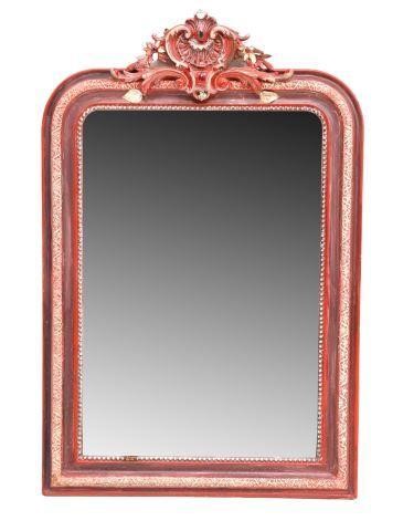 Appraisal: Italian painted mirror th c in a red painted finish