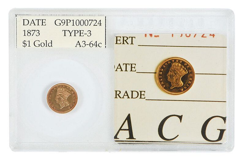 Appraisal: Open Type III Gold Dollar in Accugrade holder A -