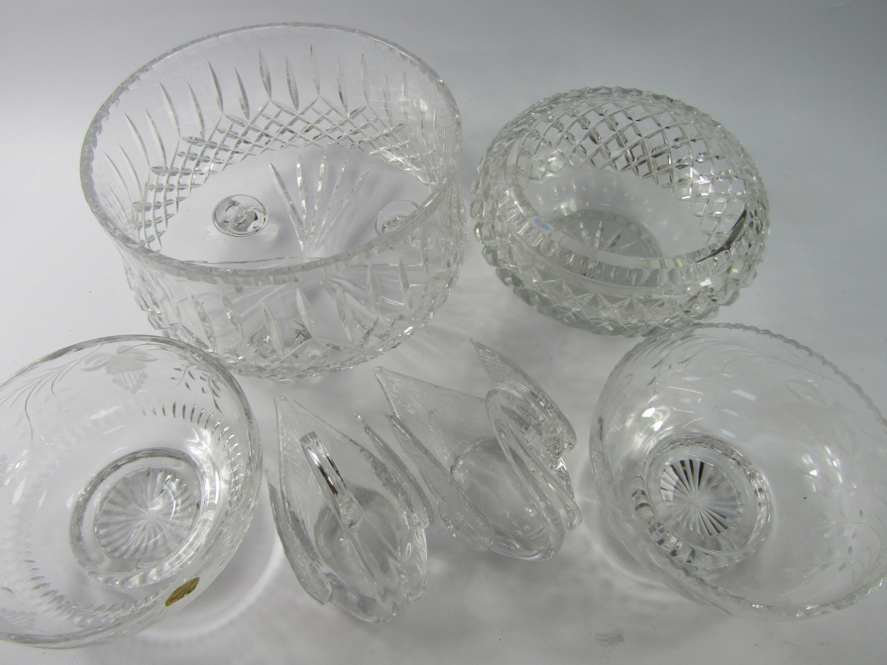 Appraisal: A pair of Royal Brierley cut glass fruit bowls decorated