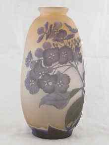 Appraisal: An art glass vase with floral overlay decoration approx cm