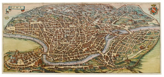 Appraisal: ROME Merian Matthaeus Roma Large engraved city plan x mm