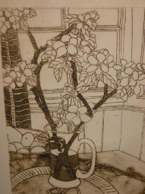 Appraisal: JOHN BRUNSDON - Apple Blossom etching limited edition signed and