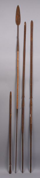 Appraisal: Group of four Ivory Coast handwrought iron Ngoni spears Property