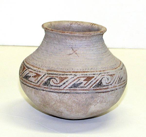 Appraisal: A Casas Grandes polychrome jar with corrugated neck diameter in